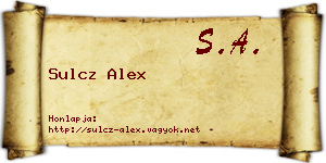 Sulcz Alex névjegykártya